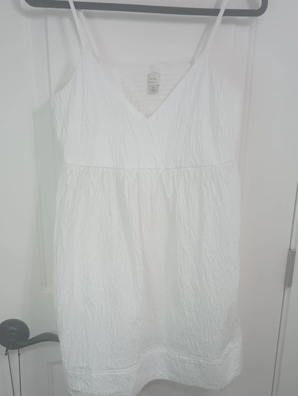 a new day White Textured Spaghetti Strap Mini Dress
